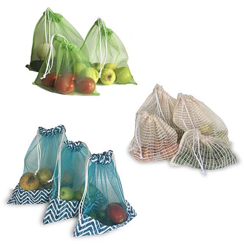Bolsas de malla para fruta y verdura Pack mixto 10 piezas